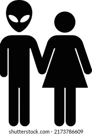 Alien Couple Restroom Sign Female Male