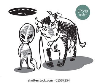 Alien With A Cow