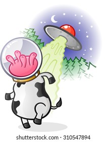 Alien Cow Cartoon Character