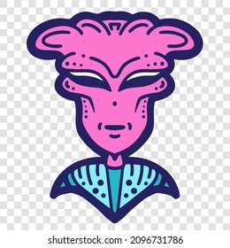 Alien Creature Humanoid Design Alien Cartoon Artwork Good For T-shirt Design Logo and Everything