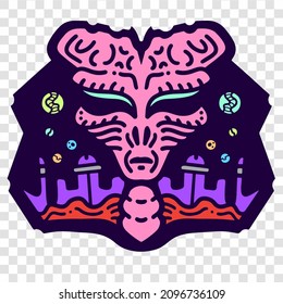 Alien Creature Humanoid Design Alien Cartoon Artwork Good For T-shirt Design Logo and Everything