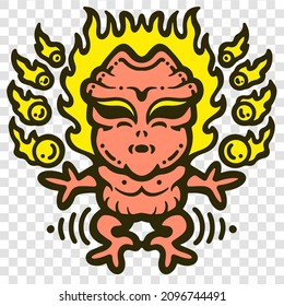 Alien Creature Humanoid Design Alien Cartoon Artwork Good For T-shirt Design Logo and Everything