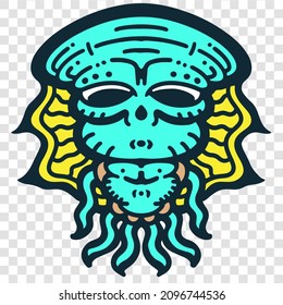 Alien Creature Humanoid Design Alien Cartoon Artwork Good For T-shirt Design Logo and Everything