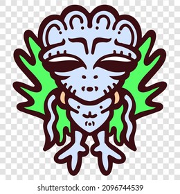 Alien Creature Humanoid Design Alien Cartoon Artwork Good For T-shirt Design Logo and Everything