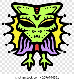 Alien Creature Humanoid Design Alien Cartoon Artwork Good For T-shirt Design Logo and Everything