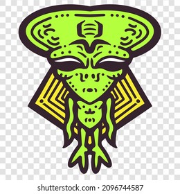 Alien Creature Humanoid Design Alien Cartoon Artwork Good For T-shirt Design Logo and Everything
