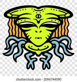 Alien Creature Humanoid Design Alien Cartoon Artwork Good For T-shirt Design Logo and Everything