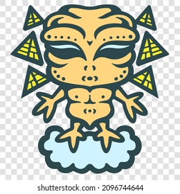 Alien Creature Humanoid Design Alien Cartoon Artwork Good For T-shirt Design Logo and Everything
