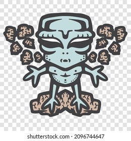 Alien Creature Humanoid Design Alien Cartoon Artwork Good For T-shirt Design Logo and Everything