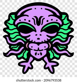 Alien Creature Humanoid Design Alien Cartoon Artwork Good For T-shirt Design Logo and Everything