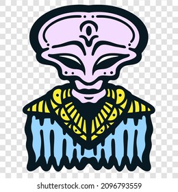 Alien Creature Humanoid Design Alien Cartoon Artwork Good For T-shirt Design Logo and Everything
