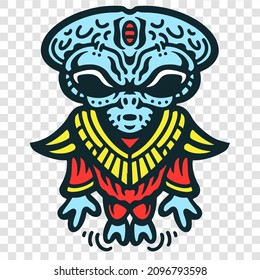 Alien Creature Humanoid Design Alien Cartoon Artwork Good For T-shirt Design Logo and Everything