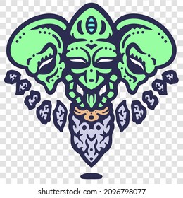 Alien Creature Humanoid Design Alien Cartoon Artwork Good For T-shirt Design Logo and Everything