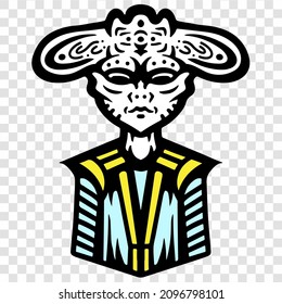 Alien Creature Humanoid Design Alien Cartoon Artwork Good For T-shirt Design Logo and Everything