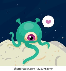 alien creature in love scene