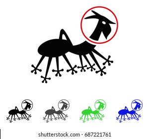 Alien Creature Skafandr flat vector pictogram. Colored alien creature skafandr gray, black, blue, green icon versions. Flat icon style for application design.