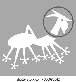 Alien Creature Skafandr vector icon. Style is flat bicolor dark gray and white symbol, rounded angles, silver background.