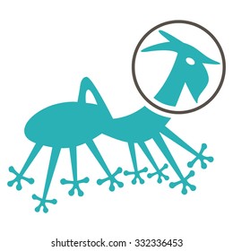 Alien Creature Skafandr vector icon. Style is flat bicolor grey and cyan symbol, rounded angles, white background.