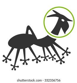 Alien Creature Skafandr vector icon. Style is flat bicolor eco green and gray symbol, rounded angles, white background.