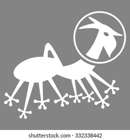 Alien Creature Skafandr vector icon. Style is flat white symbol, rounded angles, gray background.