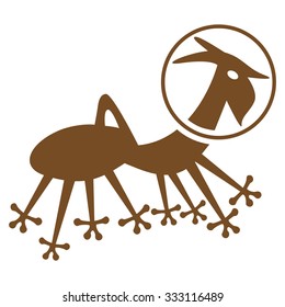 Alien Creature Skafandr vector icon. Style is flat brown symbol, rounded angles, white background.