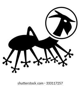 Alien Creature Skafandr vector icon. Style is flat black symbol, rounded angles, white background.