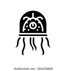 alien creature with tentacles glyph icon vector. alien creature with tentacles sign. isolated contour symbol black illustration