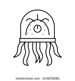 alien creature with tentacles line icon vector. alien creature with tentacles sign. isolated contour symbol black illustration