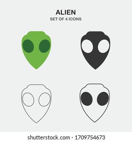 alien creature vector icon UFO planet alien icon