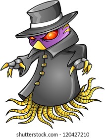 Alien Cyborg Warrior Vector Illustration Art