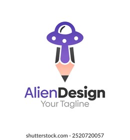 Modelo Alien Design Logo Design. Bom para negócios, agência, comunidade e organização