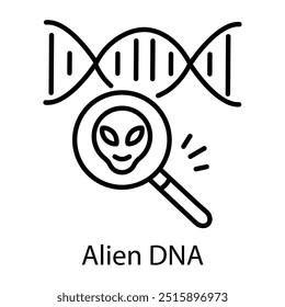 Alien dna icon in line style 