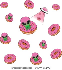 Alien donuts vector illustration design