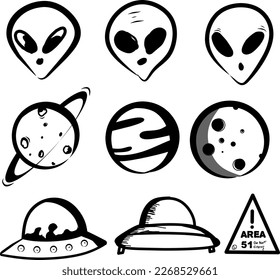 Alien Doodle EPS Full HD