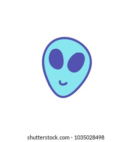 alien doodle icon