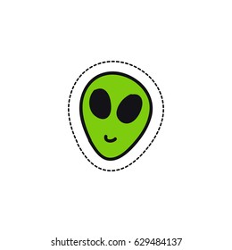 alien doodle icon, sticker