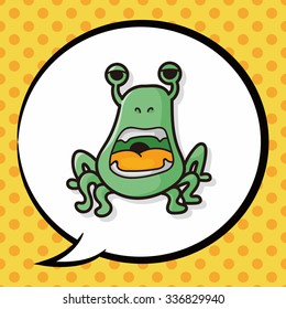 alien doodle, speech bubble