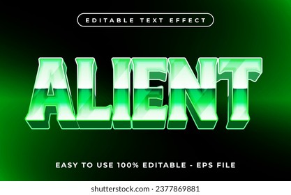 Alien editable text effect mock up use for logo and business brand, 3d typography template