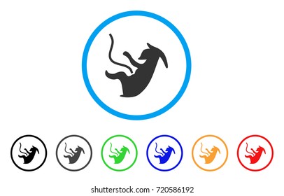 Alien Embryo rounded icon. Style is a flat alien embryo gray symbol inside light blue circle with black, gray, green, blue, red, orange color versions. Vector designed for web and software interfaces.