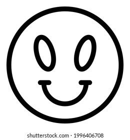 Alien emoji icon. Outline Alien emoji vector icon for web design isolated on white background