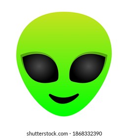 Emoji alienígena aislado en el fondo blanco