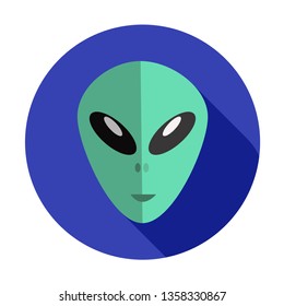 Alien emoji vector flat