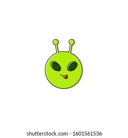 Alien emoticon vector icon symbol isolated on white background