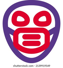 Alien emoticons with a mask for covid protection