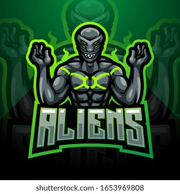 Alien esport mascot logo design