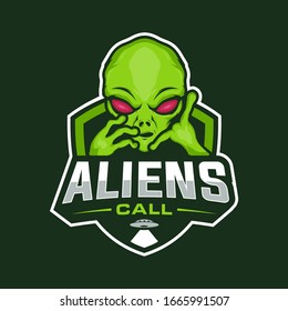 Alien Esport Mascot Logo Design Vector