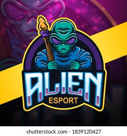 Alien esport mascot logo design