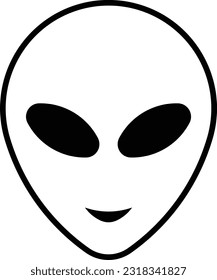 alien extraterrestrial face man avatar Outline