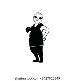 Alien, extraterrestrial, space, doodle, fiction icon