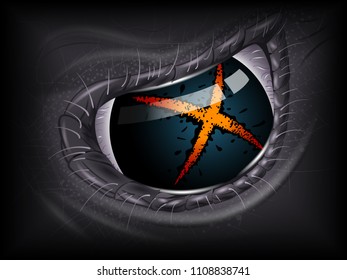 Alien eye. Realistic 3D image